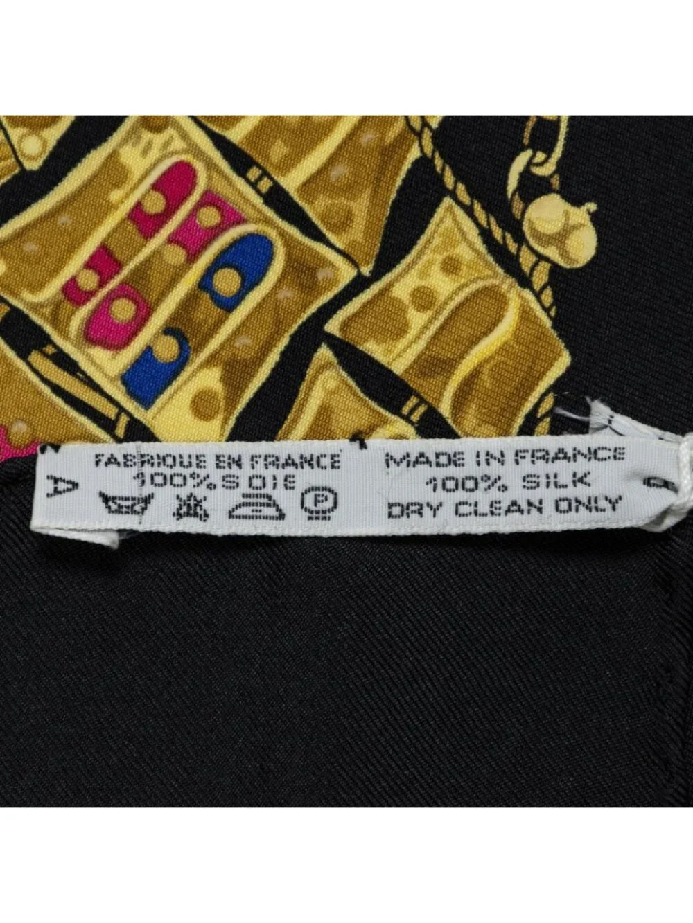 Hermes Scarf Black Gold Silk